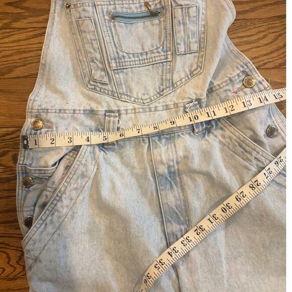 VTG 1990s Todays News Bib Denim Blue Jean Pant Overalls Womens 30x33 Light Wash - Picture 2 of 7
